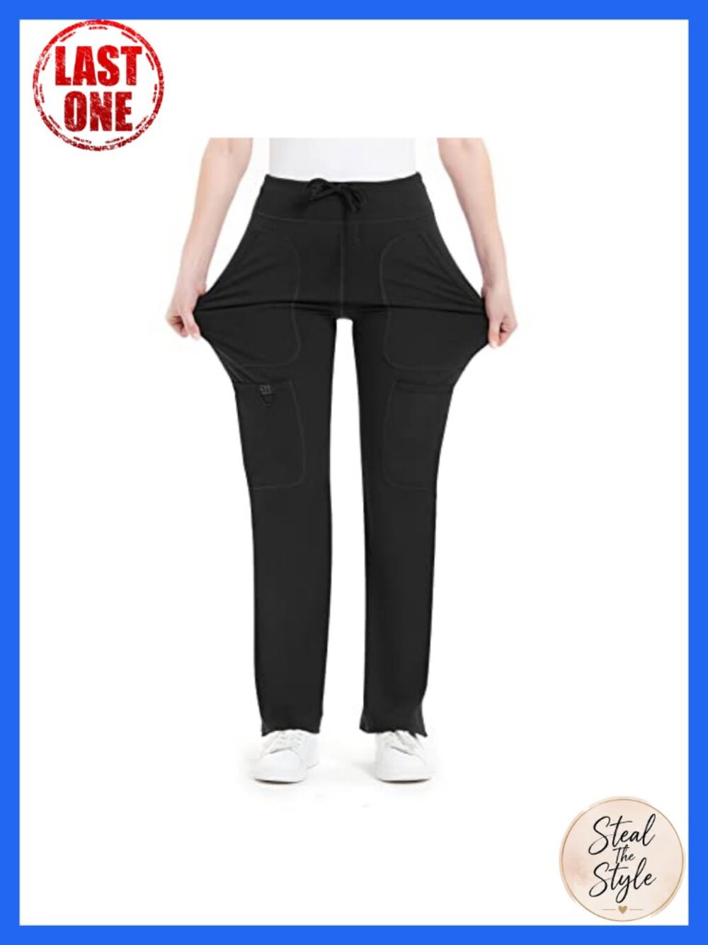 QBK Mid Rise Flare Yoga Scrub Pants Five Pocket Cargo Work